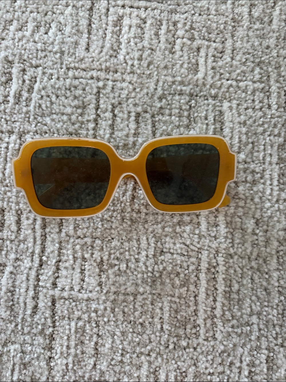 Free People Yellow Rectangle Sunglasses with Dark Lenses